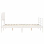 vidaXL Cadre de lit sans matelas blanc bois massif