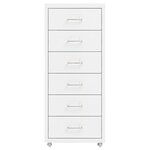 vidaXL Classeur mobile Blanc 28x41x69 cm Métal
