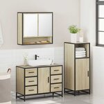 vidaXL Ensemble de meubles de salle de bain 3 Pièces chêne sonoma