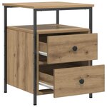vidaXL Table de chevet chêne artisanal 44x45x60 cm bois d'ingénierie