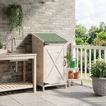 vidaXL Abri de jardin Blanc 59 5 x 56 x 113 5 cm Bois de Sapin Massif