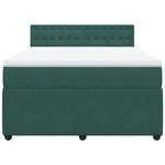 vidaXL Sommier à lattes de lit et matelas Vert foncé 140x190cm Velours
