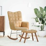 vidaXL Chaise à bascule avec repose-pied marron velours