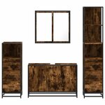 vidaXL Ensemble meubles salle de bain 4 Pièces chêne fumé bois ingénierie