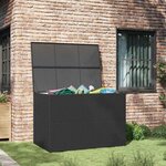 vidaXL Boîte de rangement de jardin noir 150x100x100 cm résine tressée