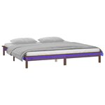 vidaXL Cadre de lit à LED sans matelas 140x200 cm bois massif