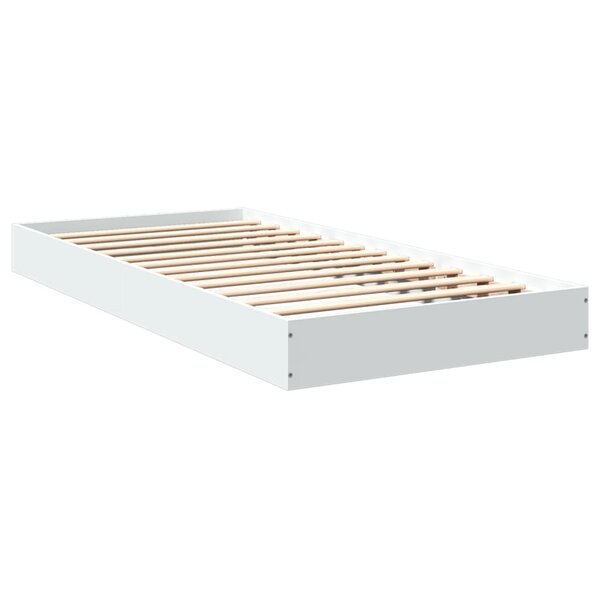 vidaXL Cadre de lit blanc 90x200 cm bois d'ingénierie
