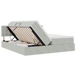 vidaXL Lit de rangement LED avec matelas Gris clair 180 x 200 cm