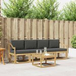 vidaXL Ensemble de canapés d'extérieur 5 Pièces Blanc et anthracite