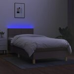 vidaXL Sommier à lattes de lit avec matelas LED Taupe 90x190 cm Tissu