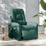 vidaXL Fauteuil inclinable électrique Vert foncé Tissu