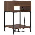 vidaXL Cabinet de chevet avec étagère 2 Pièces Chêne brun 40 x 40 x 61 cm