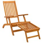 vidaXL Chaise longue inclinable et pliable 3 pc Bois d'Acacia Massif