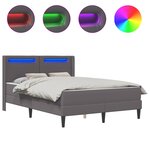 vidaXL Cadre de lit avec matelas Gris 140 x 200 cm Simili cuir