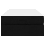 vidaXL Cadre de lit avec matelas Noir 90 x 200 cm tissu