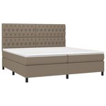 vidaXL Sommier à lattes de lit avec matelas Taupe 200x200 cm Tissu