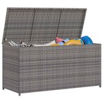 vidaXL Boîte de rangement de jardin gris 120x50x60 cm résine tressée