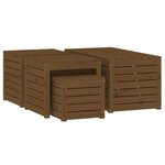 vidaXL Ensemble de boîtes de jardin 4 Pièces marron miel bois pin massif
