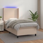 vidaXL Sommier à lattes de lit matelas et LED Cappuccino 90x190cm
