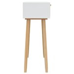 vidaXL Table console Blanc 80x30x75 cm Bois massif pin /rotin naturel