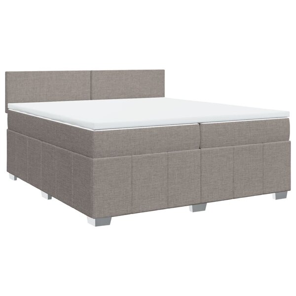 vidaXL Sommier à lattes de lit avec matelas Taupe 200x200 cm Tissu