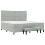 vidaXL Lit à ressorts avec tête de lit Gris clair 200 x 200 cm Velours