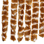 vidaXL Rideau anti-mouches ocre et blanc 118x220 cm chenille