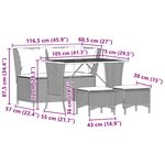 vidaXL Ensemble à manger jardin 4Pièces et coussins Gris Résine tressée