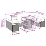 vidaXL Ensemble de canapé de jardin avec coussin 11 Pièces Noir et crème