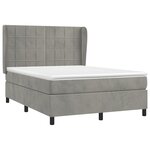 vidaXL Sommier à lattes de lit et matelas Gris clair 140x200cm Velours