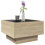 vidaXL Table basse avec LED chêne sonoma 50x50x30 cm bois d'ingénierie