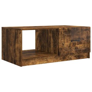 vidaXL Table basse Chêne fumé 90 x 50 x 37 cm Bois d'ingénierie