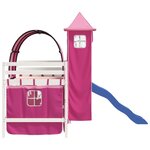 vidaXL Lit mezzanine enfants avec tour sans matelas rose 90x190 cm