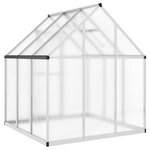 vidaXL Serre avec cadre de base argent 169x169x195 cm aluminium
