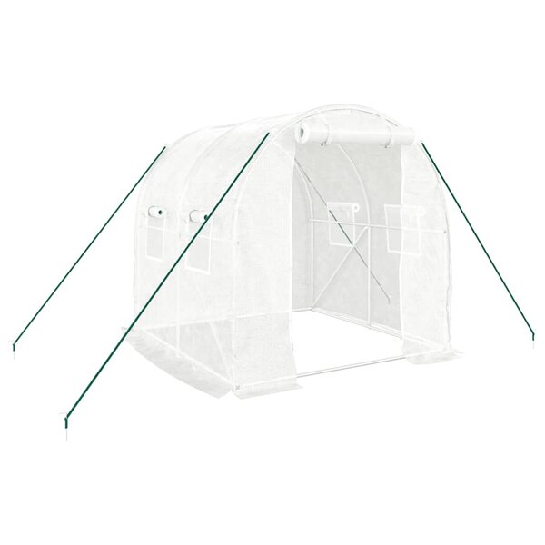 vidaXL Serre avec cadre en acier blanc 4 m² 2x2x2 m