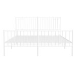 vidaXL Cadre de lit métal sans matelas et pied de lit blanc 160x200 cm