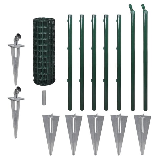 vidaXL Clôture euro Acier 10 x 0 8 m Vert