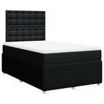 vidaXL Sommier à lattes de lit avec matelas noir 120x190 cm tissu