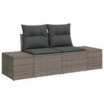 vidaXL Ensemble de canapé de jardin avec coussin 6 Pièces Gris polyrotin