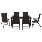 vidaXL Ensemble de salle à manger pour jardin 7 Pièces Noir café