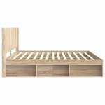 vidaXL Cadre de lit avec rangement et tête de lit Chêne Sonoma