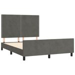 vidaXL Cadre de lit avec tête de lit Gris foncé 140x190 cm Velours