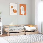 vidaXL Lit de jour avec tiroirs sans matelas 80x200 cm bois massif