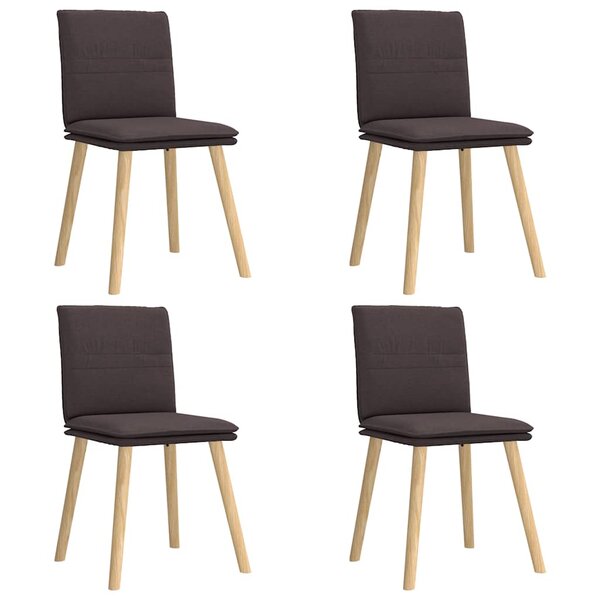 vidaXL Chaises à manger lot de 4 marron foncé tissu