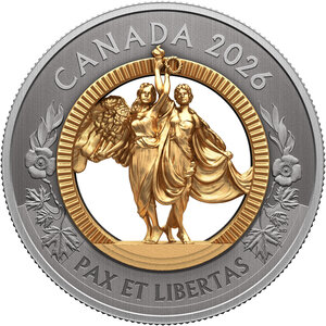 Monnaie ALLEGORIES OF PEACE AND FREEDOM Argent 50$ Canada 2026