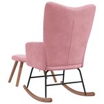 vidaXL Chaise à bascule avec repose-pied Rose Velours