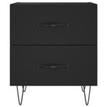 vidaXL Tables de chevet 2 Pièces noir 40x35x47 5 cm bois d’ingénierie