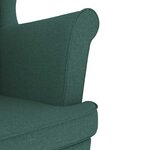 vidaXL Fauteuil avec repose-pied Vert foncé Tissu
