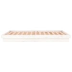 vidaXL Cadre de lit à LED blanc 140x190 cm bois massif