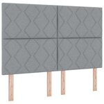 vidaXL Tête de lit LED Gris clair 160 cm tissu